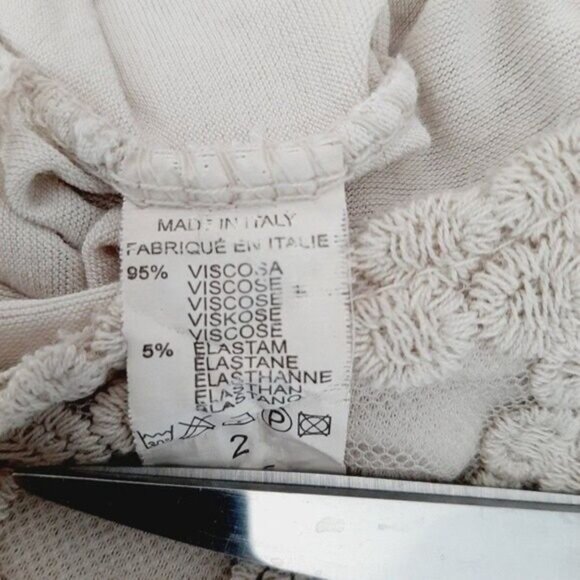 Made in Italy Tunic Top Lace & Rufffle Cream Sz 2 Flawed - Picture 15 of 15